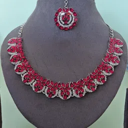 VATSALYA creation Alloy Gold- plated Pink Jewellery Set-picture-32