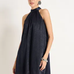 FEMMELLA Halter Neck Tie Up Detail A-Line Dress image 3