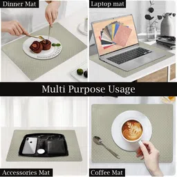 LUXEHOME INTERNATIONAL Grey 2-Pieces Table Placemats image 4