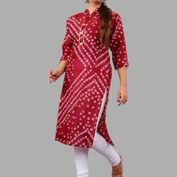 PARTH SY FASHION Women Red Blended A-Line Kurtas-picture-39