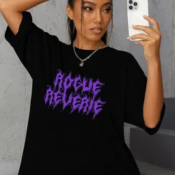 Slenor Women Typography Printed Drop-Shoulder Sleeves T-shirt-picture-35