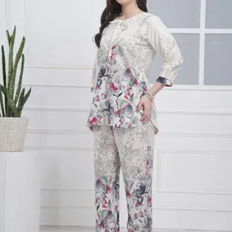 NEYSA Printed Pure Cotton Tunic With Trousers Co-Ords image 3
