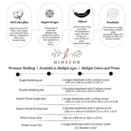 HIDECOR Super soft glace cotton printed Single Bed bedsheet with 1 pillow cover image 2