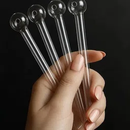 agnix Glass Oil Burner Pipe 6 inch Transparent Borosilicate Glass Inside Fitting Hookah Mouth Tip-picture-18