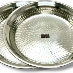 dev industries Steel Hammered Parat for Dough Flour Kneading Atta Kitchen 35.5CM- 14.2*2.4 Inch Paraat-picture-30