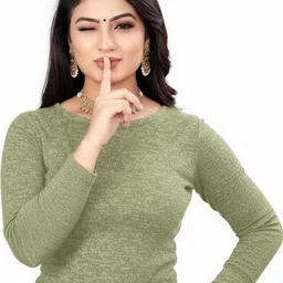 PU FASHION Self Design Woolen Crop Top image 3