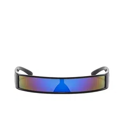 AUGEN Unisex Blue Lens & Black Shield Sunglasses with-picture-15