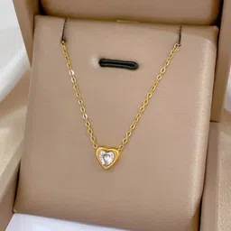 Estailo fashion Gold-Plated Cubic Zirconia Studded Necklace-picture-38