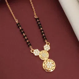 ABDESIGNS Rose Gold-Plated Artificial Stones and Beads Mangalsutra-picture-36