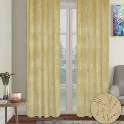 Myntra Elegant Homes Mustard 2 Pieces Velvet Regular Door Curtain-picture-17