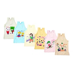 DESNUDA Infant Boys Pack Of 6 Printed Cotton Basic Vests Dess_Kids_vests_---6---45-picture-24
