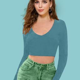 Dream Beauty Fashion Women V-Neck Crop Top-image-13