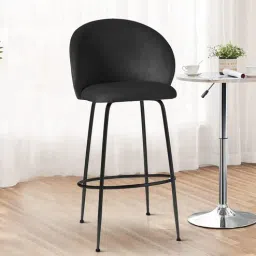 casacraft from pepperfry Nexses Velvet Bar Chair In Black Colour-picture-11