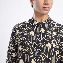 Anouk Rustic Floral Printed Band Collar Kurta image 3