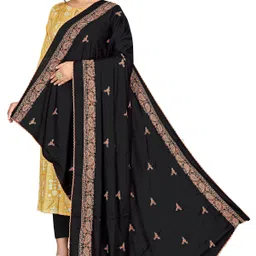 ebadat Rayon Embroidered Black Women Dupatta image 2