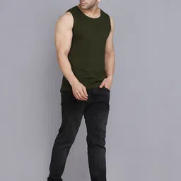 SLOWLORIS Men Pack Of 2 Printed Round Neck Gym Vests image 2