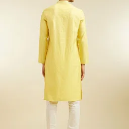 Diwas by Manyavar Woven Design Mandarin Collar Jacquard Straight Kurta With Pyjamas image 5