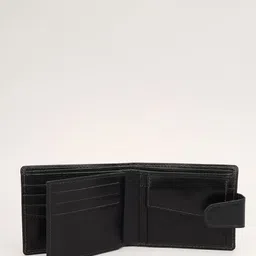 JUNGLER Elegant Nappa Hard Wax Finish Bi-Fold Wallet with Snap Tab Closure image 2