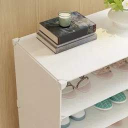 Butterthief White 6-Shelf Shoe Rack With Doors image 2