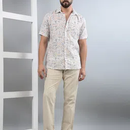 Crimsoune Club Men Printed Smart Chinos Trousers-image-94