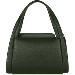 eske Women Green Solid Dual Handle Adjustable Strap Small Leather Shoulder Bag image 5