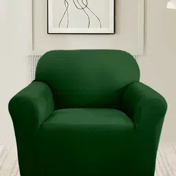 Aura Green Stretchable Three Seater Sofa Cover With 2 Single Seater Sofa Cover image 5