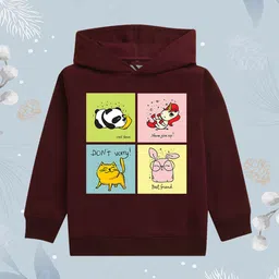 NUSYL Girls Printed Hooded Sweatshirt-image-25