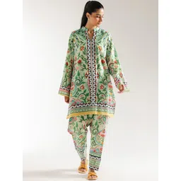 RaFaKHa Women Floral Printed Kurta with Trousers-picture-11