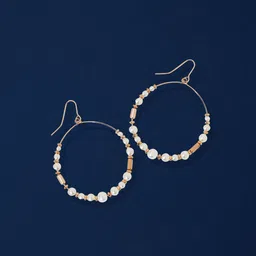 Accessorize Artificial Beaded Circular Hoop Earrings-image-99