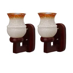 Somil Premium Designer Glass Wall / Night Lamp Elegant & Stylish Dcor Accent for Modern Interiors, color- - Orange, White Size- 16.5 X 24.5 X 27 CM-image-15