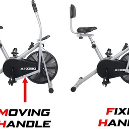 kobo 2 in 1 Dual Action Exercise Air Bike with Back Rest Cycle for Home Weight Loss Dual-Action Stationary Exercise Bike image 2