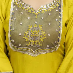 VredeVogel Women Floral Embroidered Kurta with Trousers & Dupatta image 3