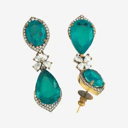 kushal's fashion jewellery Kushal's Fashion JewelleryPink Contemporary Cubic Zircon Drop Earrings image 4