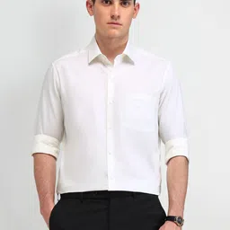 Arrow Men Manhattan Spread Collar Solid Cotton Slim Fit Formal Shirt-picture-24