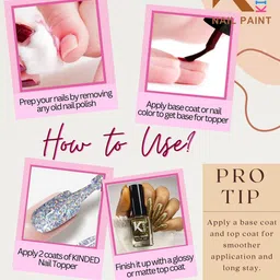 KINDED Glitter Long Lasting Nail Paint - 9 ml - Red Romance 40 image 2