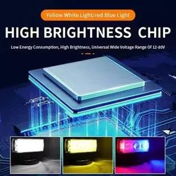 jkm traders 3 Projector Fog Light Driving Lamp 3 Lens With Police Light & Flashing light Fog Lamp Motorbike, Car, Truck, Van LED (12 V, 45 W) image 4