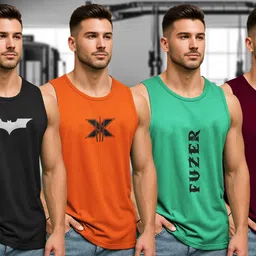 fuzer Pack of 4 Men Vest-picture-19