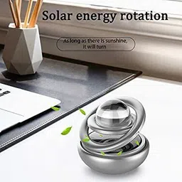 exariogadget Car Dashboard Solar Energy Double Ring Perfume 360 Degree Auto Rotate 175 Portable Car Air Purifier image 4