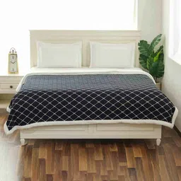 pluchi Black Cotton Geometric 250 Gsm Double Kids Blanket image 2