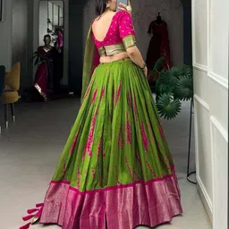 radhvi biz Self Design Semi Stitched Lehenga Choli image 2