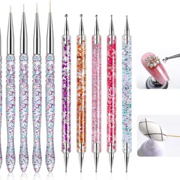 Nail Art Tool Kit Set of 10 Dual Head Dotting Tools and Liner Pens-image-48