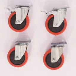 pacificmovers 3 inch Swivel Caster Double Bearing Wheels (2 with Brakes & 2 Without Brakes) Braked Furniture Caster-picture-25