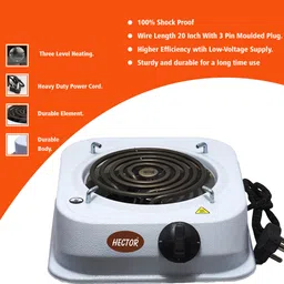 hector 2000W PureFlame Cooking Stove Electric Cooking Heater image 5