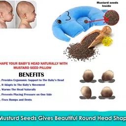 pseudo Mustard Seeds Baby Pillow Pack of 1 Animals Pillow for Newborn Baby-Round Head Shaping Baby Pillow, 0-12 Months image 4