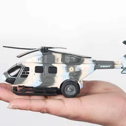 zokato Small Size Army Helicopter Pull Back & Go Action | Toys for Kids | image 4