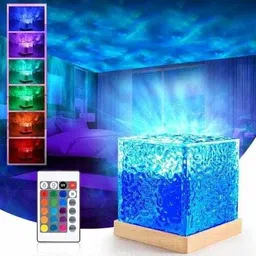 aone USB Dynamic Water Pattern Light 16 Colors Remote Control Home Decore LED Light Night Lamp image 1