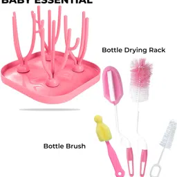 dakos Baby Bottle Drying Rack with Bottle Cleaning Brushes, Drying Rack Stand image 2