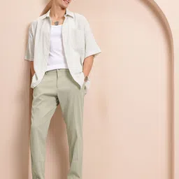 mast & harbour Men Relaxed Green Polyester Trousers image 4