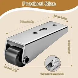 qpbm 4Pcs Small Caster Wheel for Furniture, Heavy-Duty Metal Side Mount Wheels Swivel Furniture Caster image 2