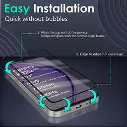 EITANSHA CREATION Edge To Edge Tempered Glass for OPPO K12x 5G, OPPO K12x 5G image 2